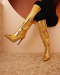 NAOMI CROC BOOT GOLD