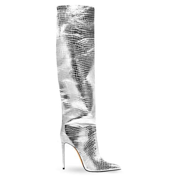 NAOMI CROC BOOT SILVER